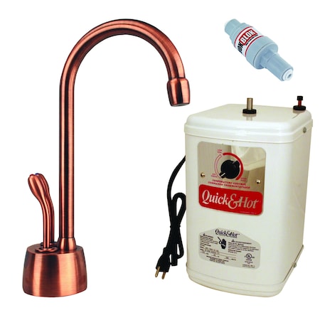 Westbrass Develosah 2-Handle Hot and Cold Water Dispenser with Instant Heating Tank, Antique Copper D272HFP-11